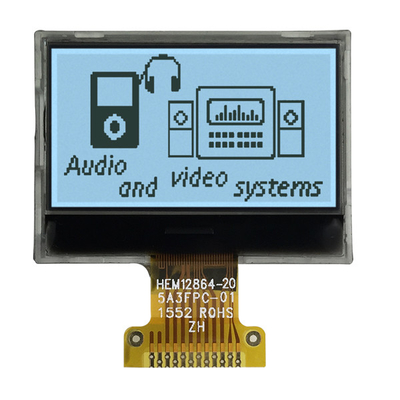 FSTN положительный COG 3.3V SPI графического дисплея 128x64 LCD взаимодействует с белизной освещают контржурным светом