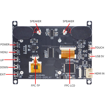 HDMI совместимое с точками дисплея 800x480 дюйма TFT LCD поленики Pi4 5 с CTP
