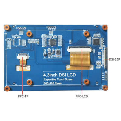 Угол наблюдения дисплея 800x480 Pi Dsi поленики дюйма HDMI CTP 4,3 полный