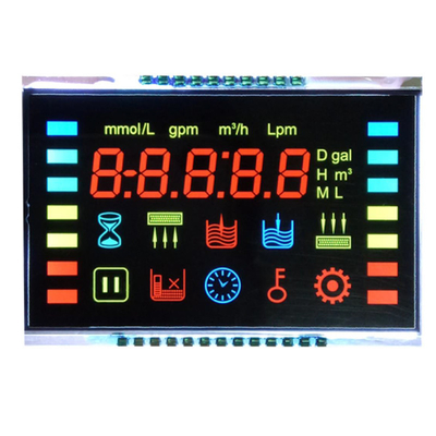 Экран с сегментами LCD Круглый восьмиугольный водонапорный стакан VA Семь сегментов LCD дисплей для температуры и влажности LCD