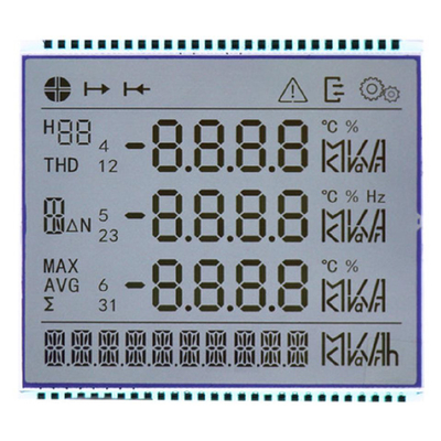 Электрический счетчик энергии LCD, сегментный экран LCD для 86 многофункциональных трехфазных электрических счетчиков энергии
