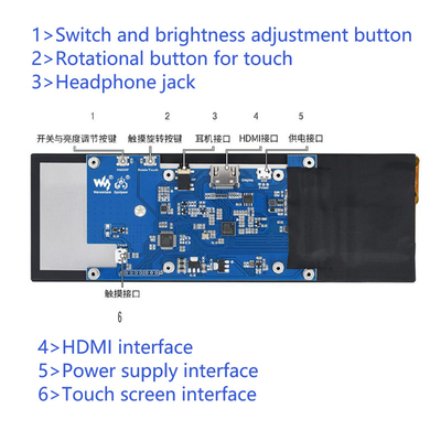 7.9 дюймовый штрих тип IPS Капацитивный сенсорный TFT монитор с выходом HDMI для Raspberry Pi 4 Windows os 400x1280 разрешение