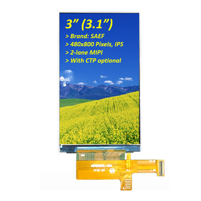 3 дюйма 480x800 пикселей Промышленный TFT дисплей, 3,1 дюйма TFT LCD ST7701S IPS дисплей