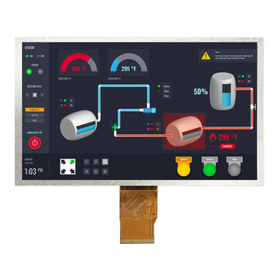7 дюймовый TFT LCD дисплей широкая температура работы RGB 1024x600 50pin HMI экран