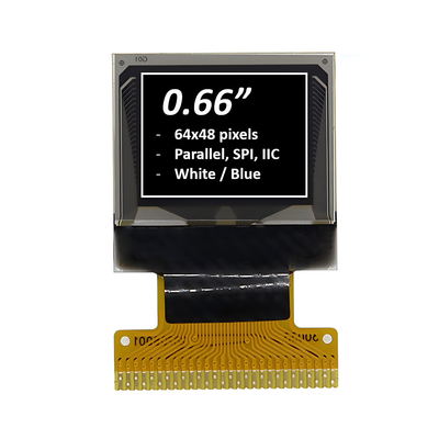 0.66 дюймовый графический OLED дисплей 64x48 пикселей Бело-синий