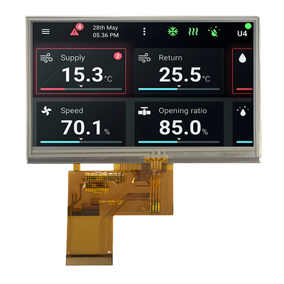 4.3-дюймовый резистивный сенсорный IPS TFT LCD модуль с разрешением 480x272 пикселей и RGB интерфейс