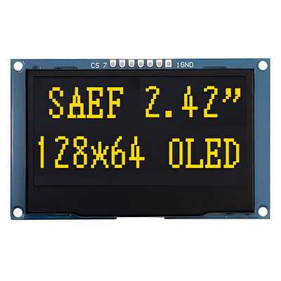2.42 дюймовый желтый OLED дисплей 128x64 точки разрешение 7 заголовок пин SPI интерфейс
