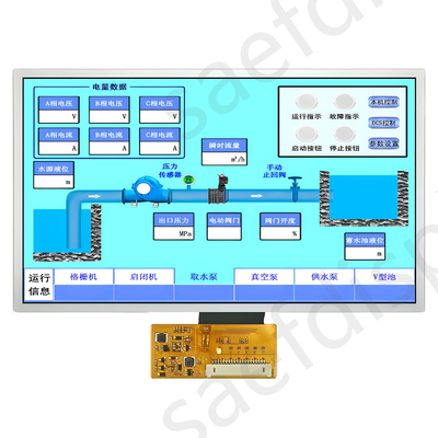 7 дюймовый TFT дисплей промышленного класса LVDS интерфейс 1000nits Ультраширокий диапазон температуры работы