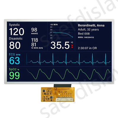 7 дюймовый TFT дисплей промышленного класса LVDS интерфейс 1000nits Ультраширокий диапазон температуры работы