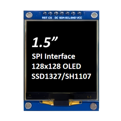 SPI 1,5-дюймовый OLED дисплей 128x128 Dot Matrix SSD1327/SH1107G Белые / синие шрифты 7-контактный модуль