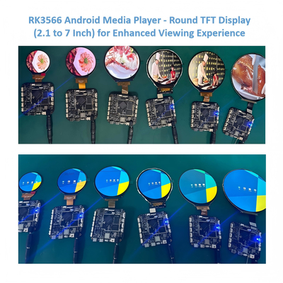 3.4 дюймовый круглый TFT LCD рекламный медиамонитор с Android RK3566