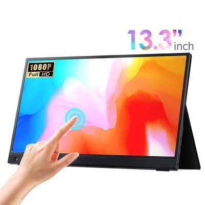 13.3 дюймовый портативный дисплей с сенсорным экраном, USB C портативный игровой дисплей с настольным подставкой для ноутбука, компьютера, телефона, второй/расширенный экран