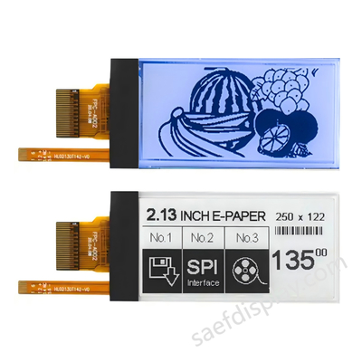 2.13" E-ink дисплей с подсветкой | 122×250 | Частичное обновление 0.3 с | Интерфейс SPI | Пользовательский CTP