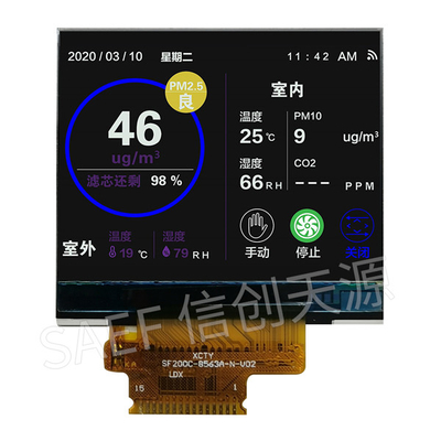 Дисплей Saef QVGA TFT LCD 2 дюйма с интерфейсом водителя SPI ILI9342C