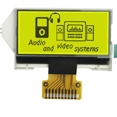 Цвет предпосылки модуля LCD COG интерфейса 128x64 SPI желтый зеленый