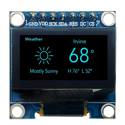 7 штифтов 0,96 дюймовый OLED дисплейный модуль SPI 3V White PMOLED с SSD1306 Driver IC