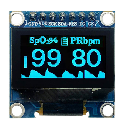 0.96 дюймовый SSD1306 Контроллер 7 штифтов Белый и синий шрифты SPI OLED дисплей 128x64 3V PMOLED