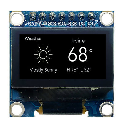 7-контактный OLED-дисплей 0,96 дюйма SPI 3V Белый PMOLED