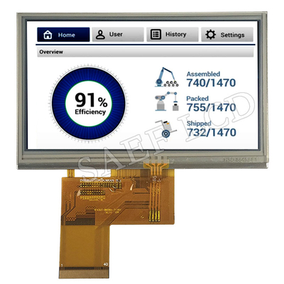 4,3" интерфейс RGB угла наблюдения экрана 480x272 IPS LCD TFT дюйма полный с сопротивляющимся экраном LCD TFT сенсорной панели