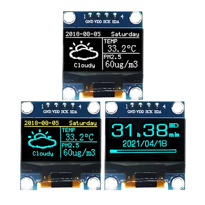 0.96 дюймовый OLED-дисплей с 4-прикосной I2C-контрольной платой PCB Бело-синий/желто-синий