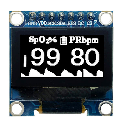 0.96 дюймовый SSD1306 Контроллер 7 штифтов Белый и синий шрифты SPI OLED дисплей 128x64 3V PMOLED